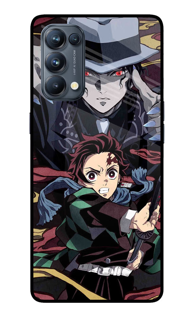 Demon Slayer Oppo Reno5 Pro 5G Glass Case Back Cover by Casekaro