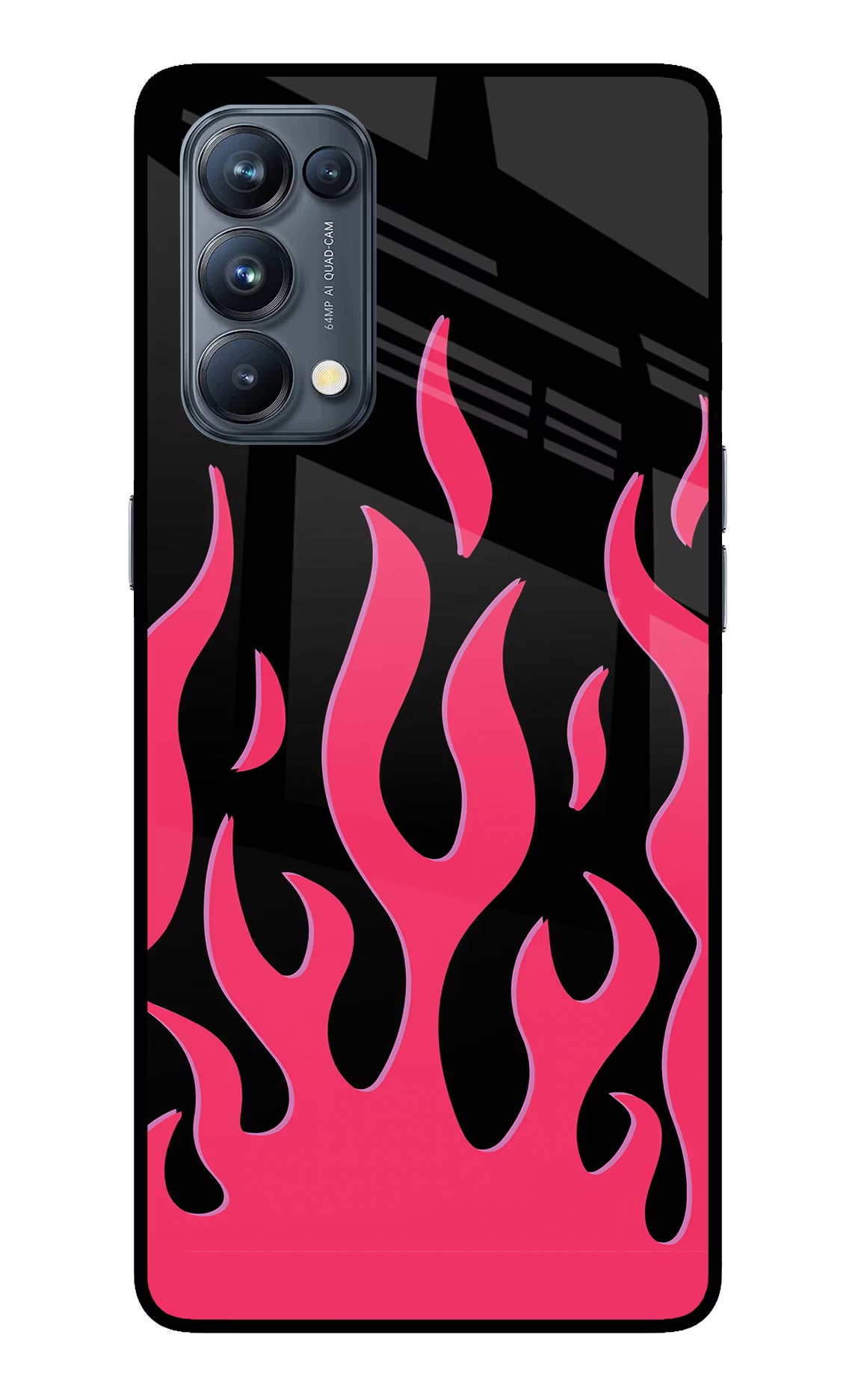 Fire Flames Oppo Reno5 Pro 5G Glass Case Back Cover by Casekaro