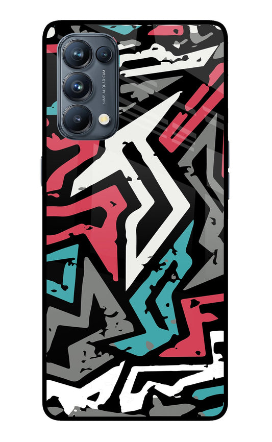 Geometric Graffiti Oppo Reno5 Pro 5G Glass Case