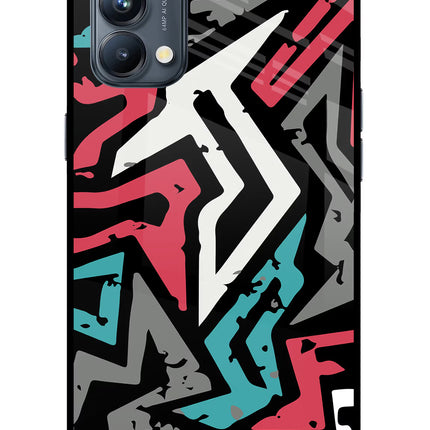 Geometric Graffiti Oppo Reno5 Pro 5G Glass Case Back Cover by Casekaro