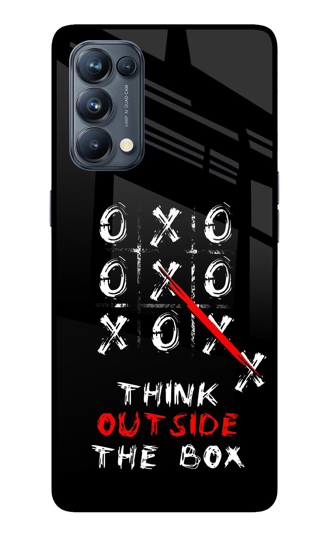 Think out of the BOX Oppo Reno5 Pro 5G Glass Case Back Cover by Casekaro