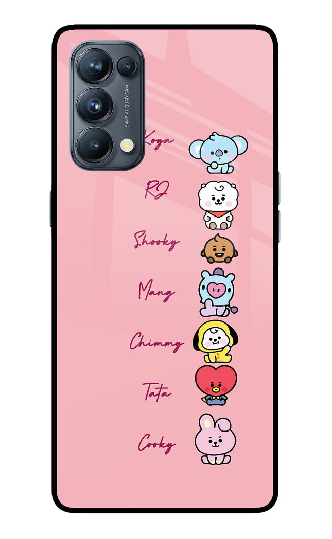 BTS names Oppo Reno5 Pro 5G Glass Case Back Cover by Casekaro