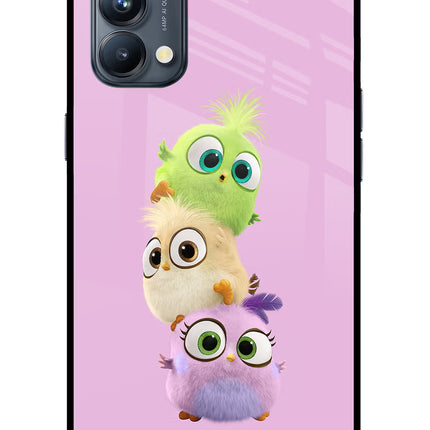 Cute Little Birds Oppo Reno5 Pro 5G Glass Case Back Cover by Casekaro