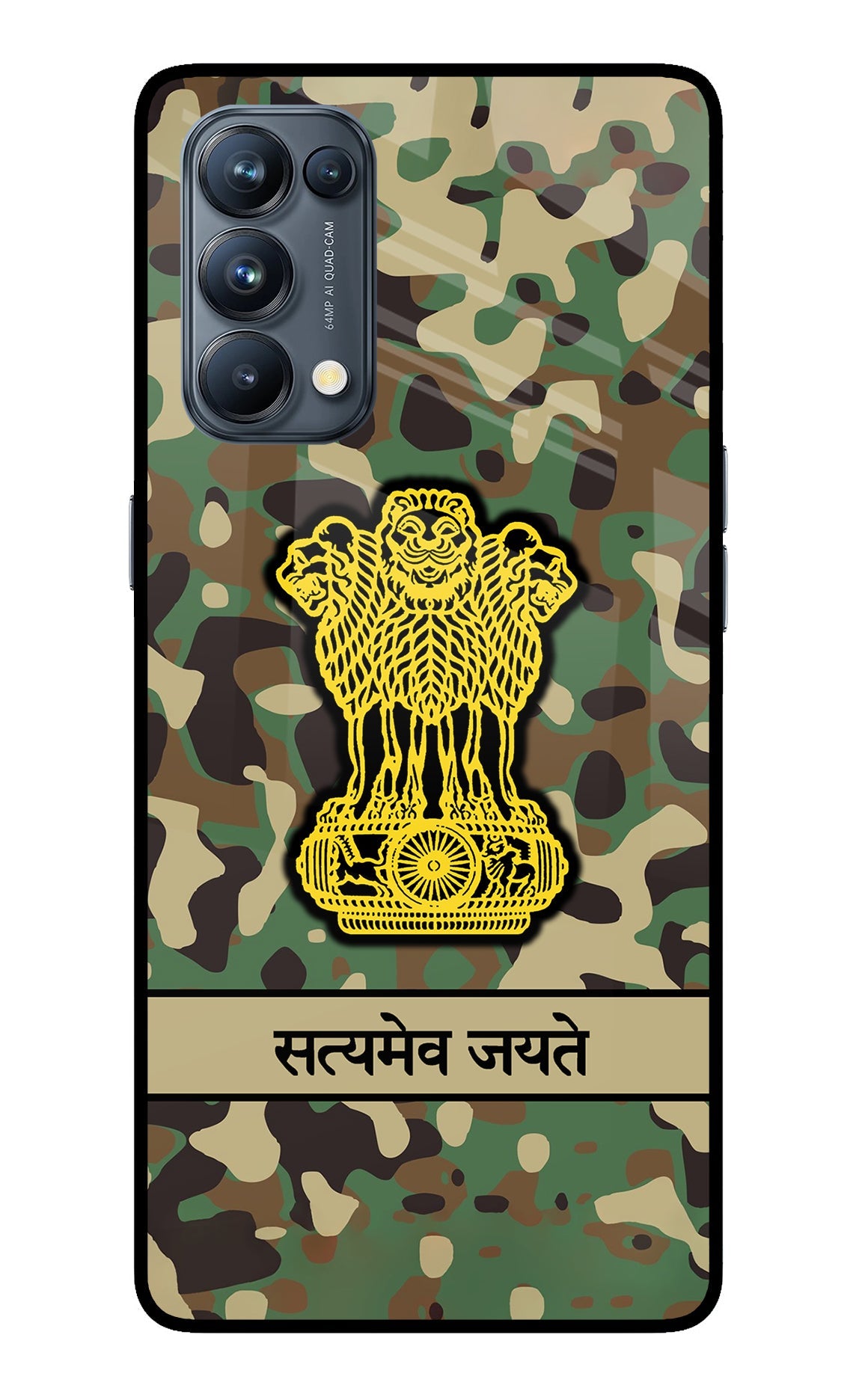 Satyamev Jayate Army Oppo Reno5 Pro 5G Glass Case