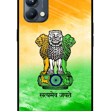Satyamev Jayate Flag Oppo Reno5 Pro 5G Glass Case Back Cover by Casekaro