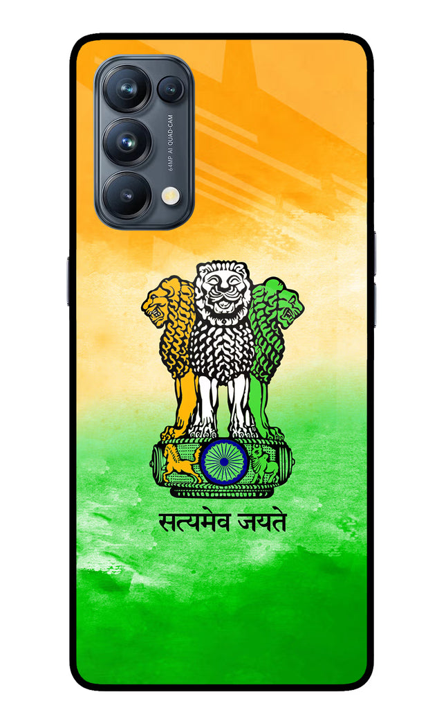 Satyamev Jayate Flag Oppo Reno5 Pro 5G Glass Case Back Cover by Casekaro