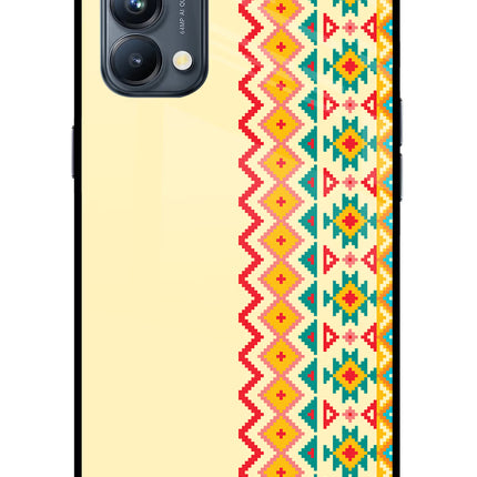 Ethnic Seamless Oppo Reno5 Pro 5G Glass Case Back Cover by Casekaro