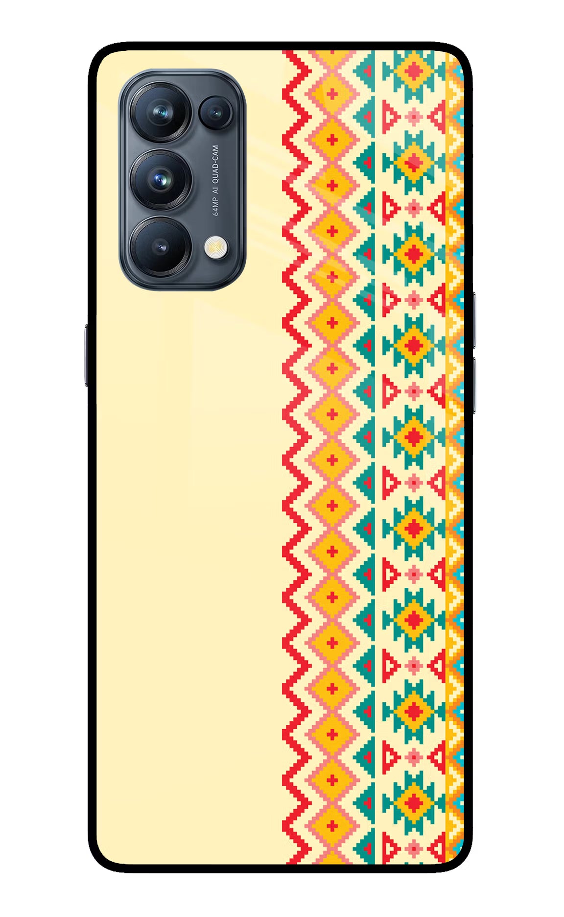 Ethnic Seamless Oppo Reno5 Pro 5G Glass Case Back Cover by Casekaro