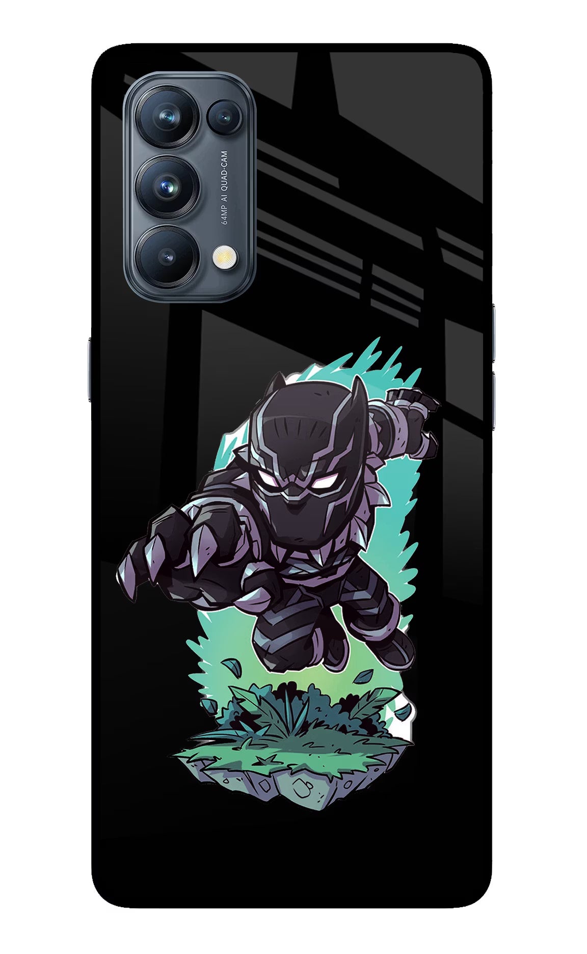 Black Panther Oppo Reno5 Pro 5G Glass Case Back Cover by Casekaro