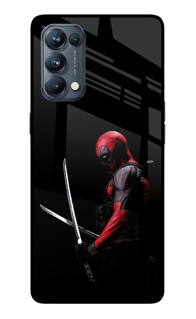 Deadpool Oppo Reno5 Pro 5G Glass Case Back Cover by Casekaro