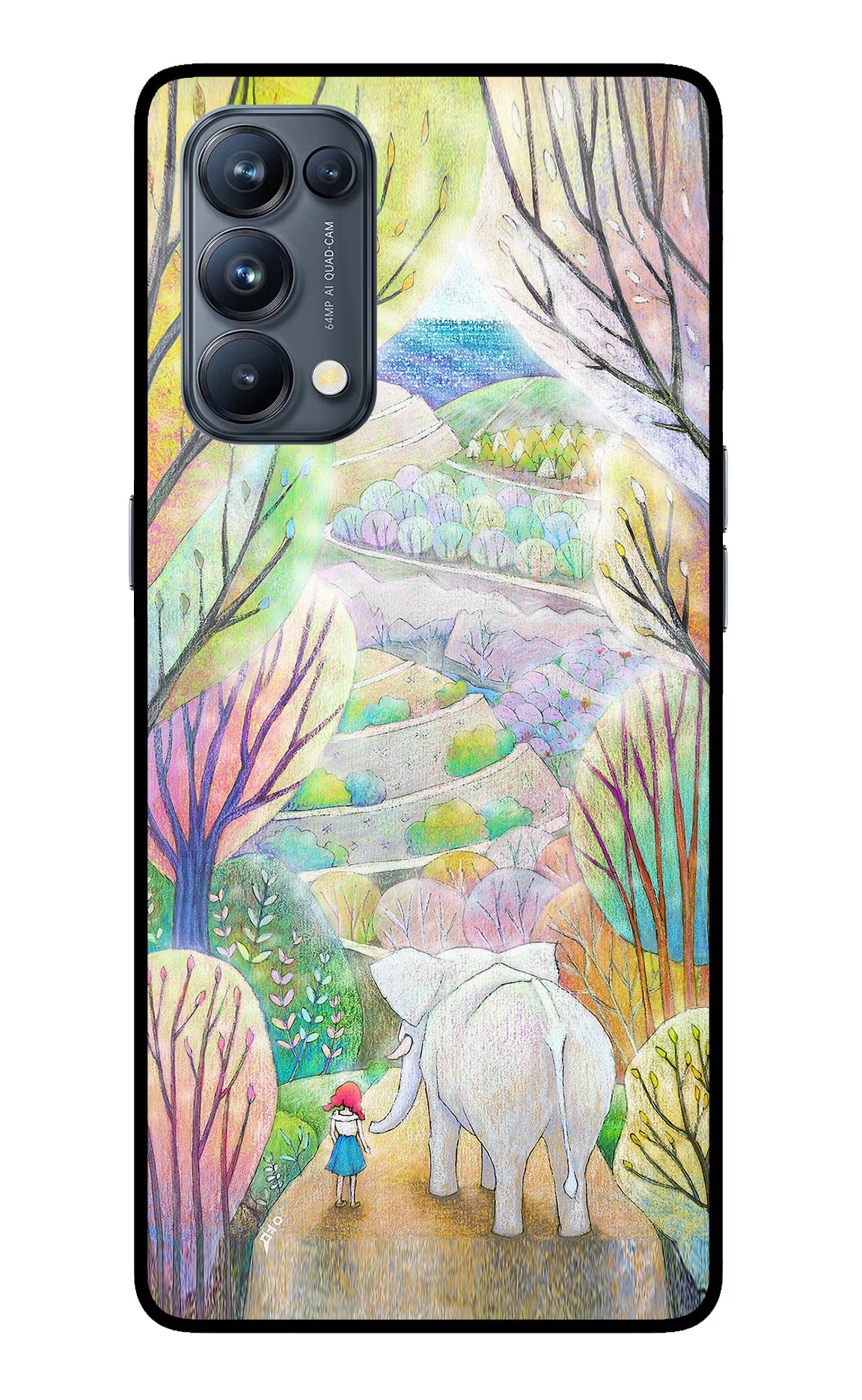 Nature Painting Oppo Reno5 Pro 5G Glass Case Back Cover by Casekaro