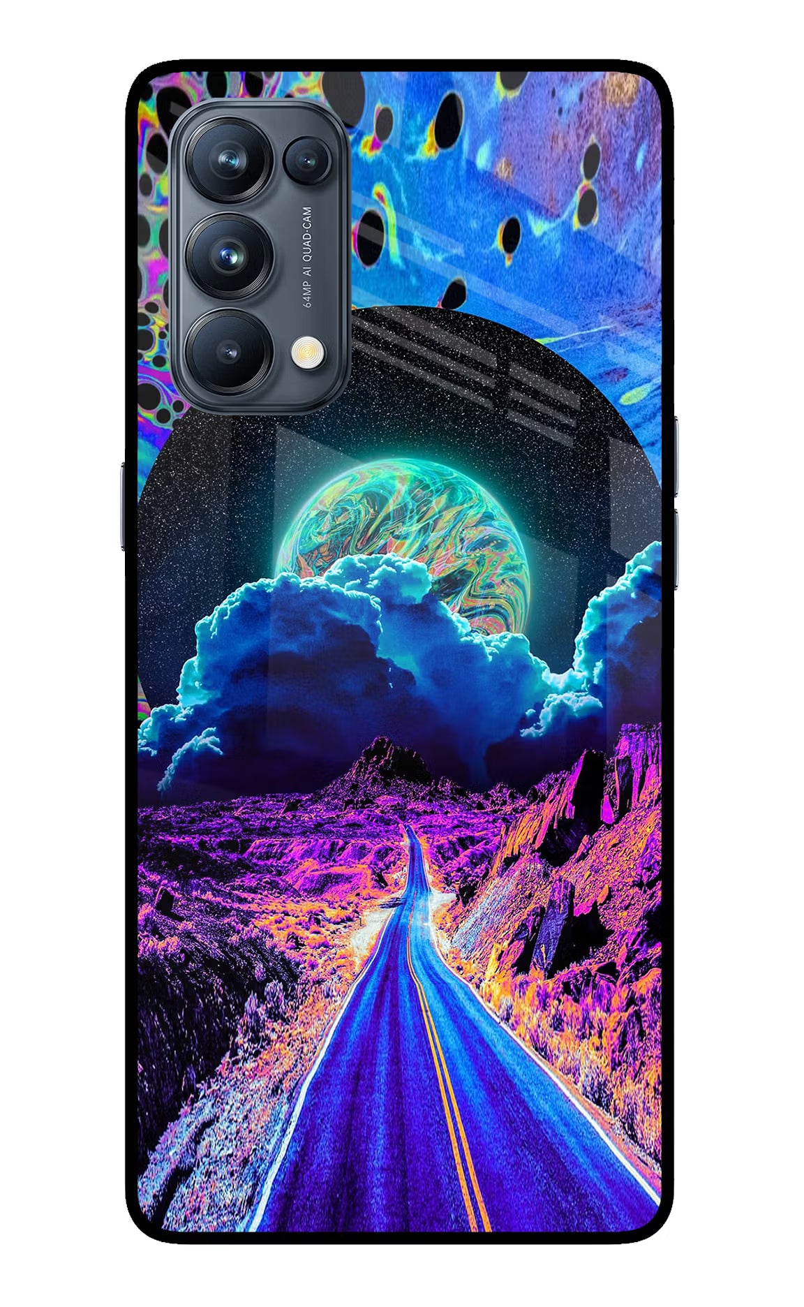 Psychedelic Painting Oppo Reno5 Pro 5G Glass Case Back Cover by Casekaro