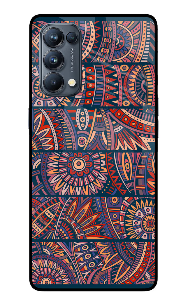African Culture Design Oppo Reno5 Pro 5G Glass Case Back Cover by Casekaro