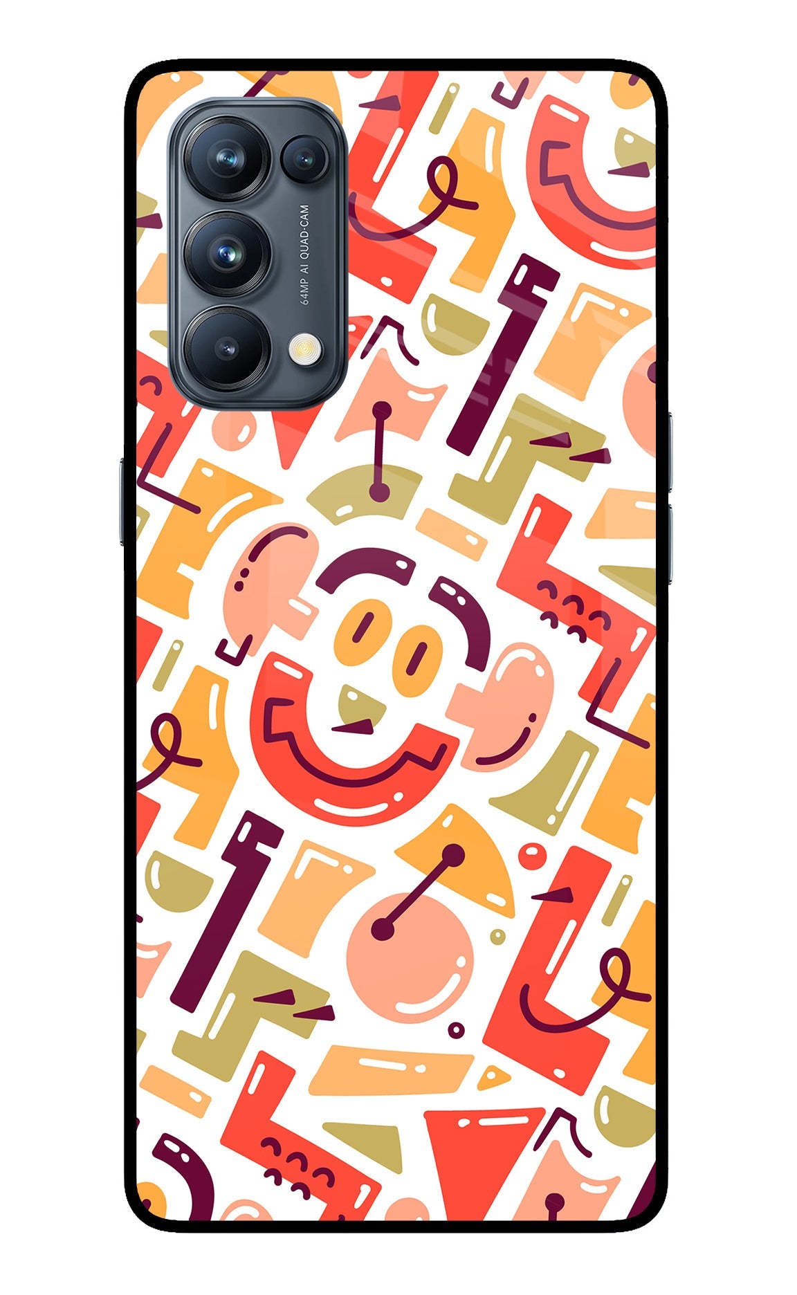 Doodle Pattern Oppo Reno5 Pro 5G Back Cover