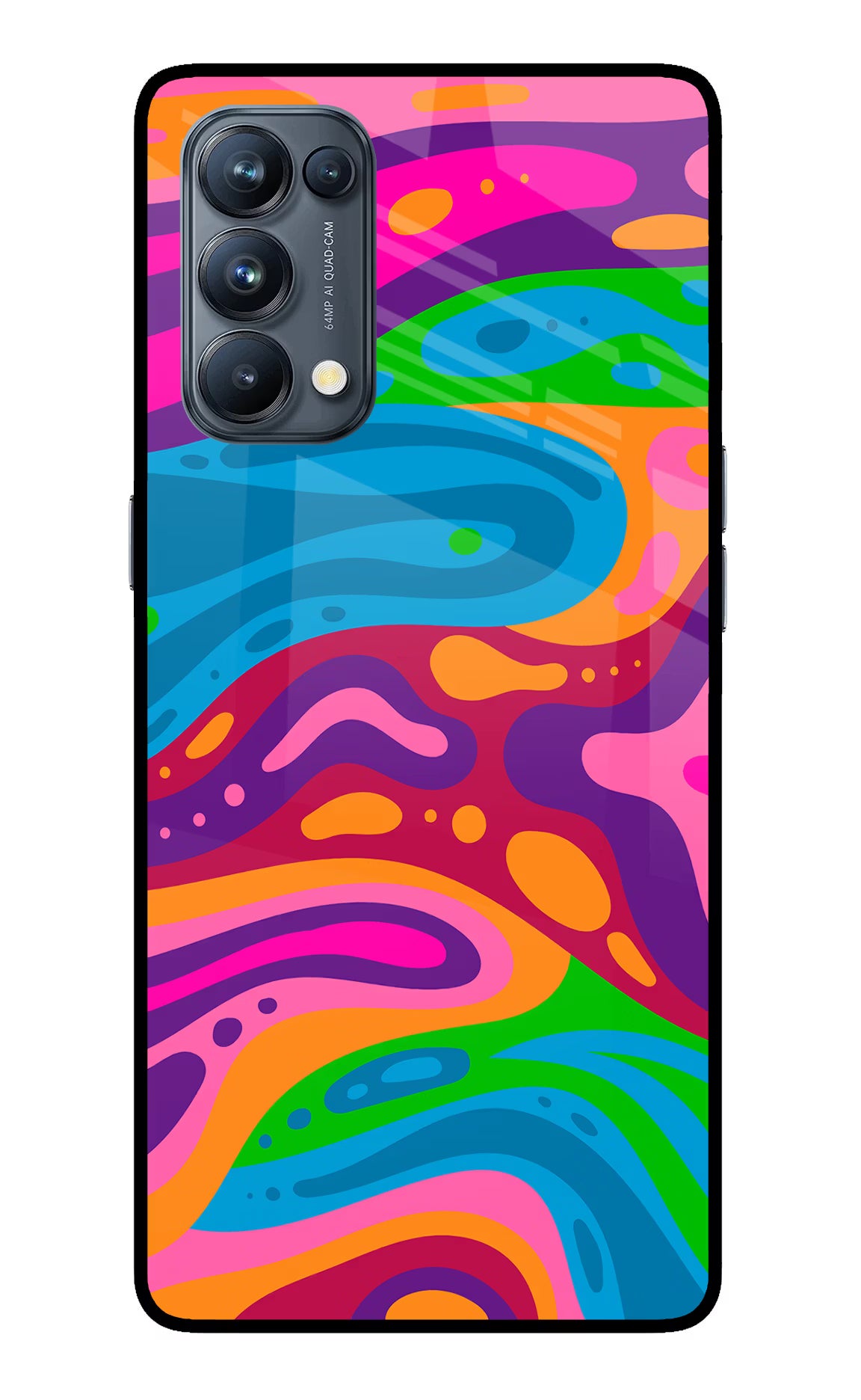 Trippy Pattern Oppo Reno5 Pro 5G Glass Case Back Cover by Casekaro