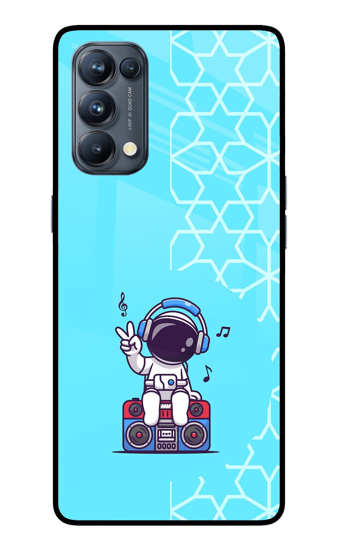 Cute Astronaut Chilling Oppo Reno5 Pro 5G Back Cover