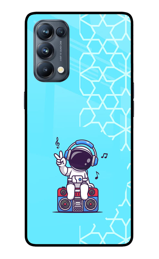 Cute Astronaut Chilling Oppo Reno5 Pro 5G Glass Case