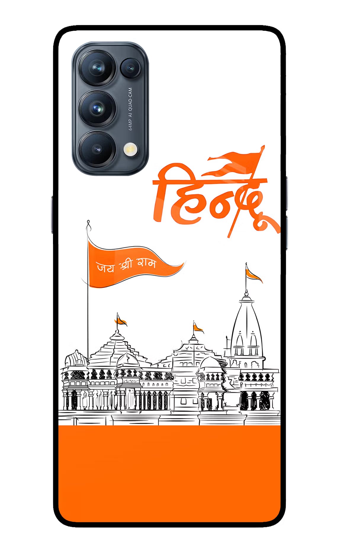 Jai Shree Ram Hindu Oppo Reno5 Pro 5G Glass Case Back Cover by Casekaro