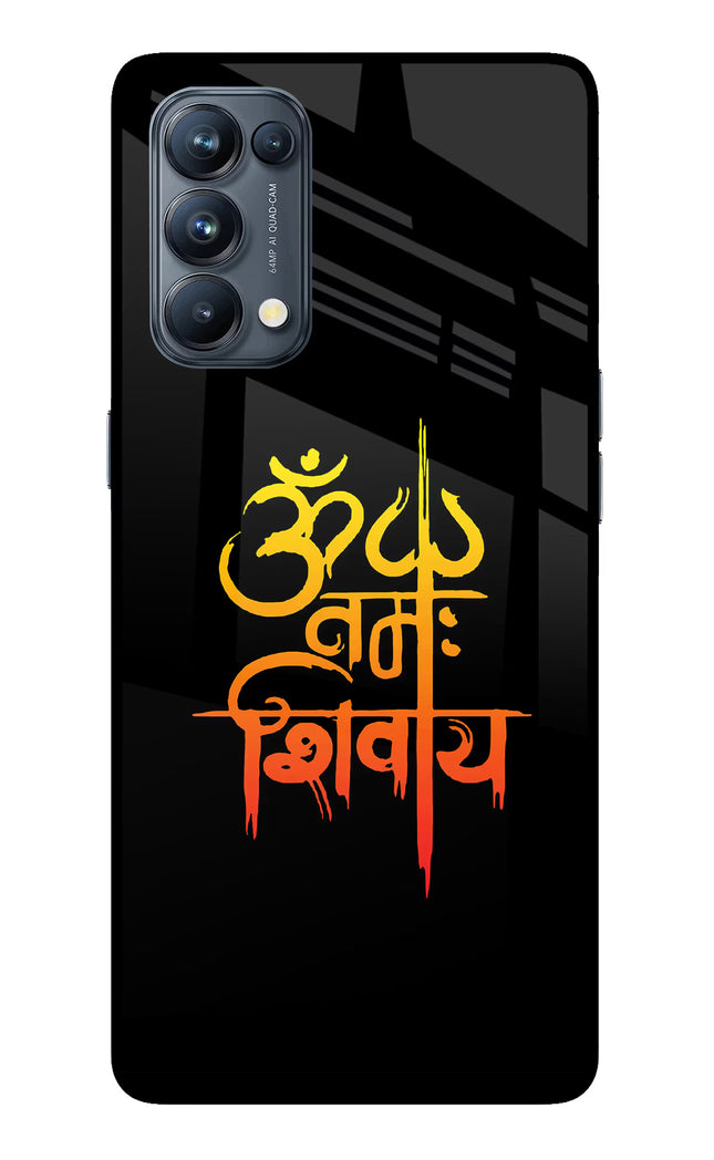 Om Namah Shivay Oppo Reno5 Pro 5G Glass Case Back Cover by Casekaro