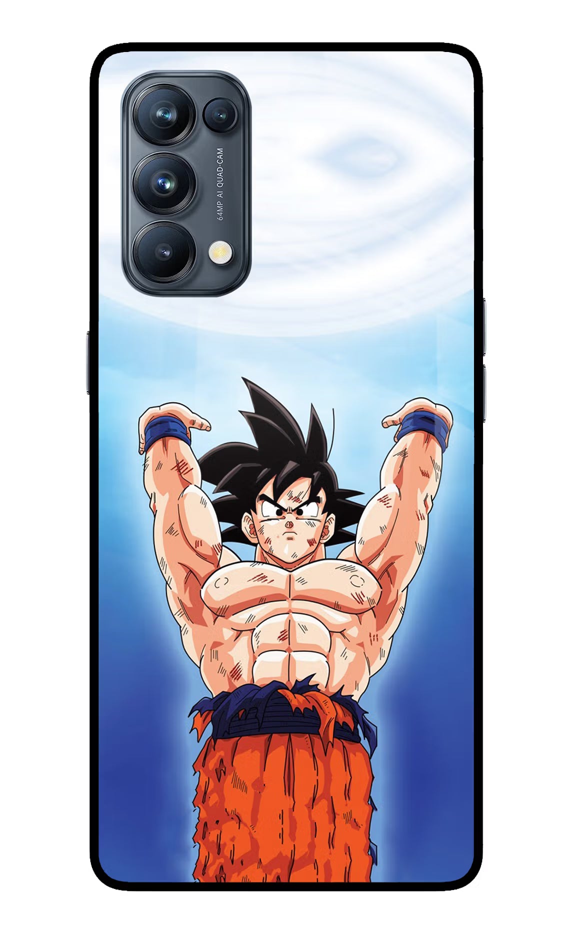 Goku Power Oppo Reno5 Pro 5G Glass Case Back Cover by Casekaro
