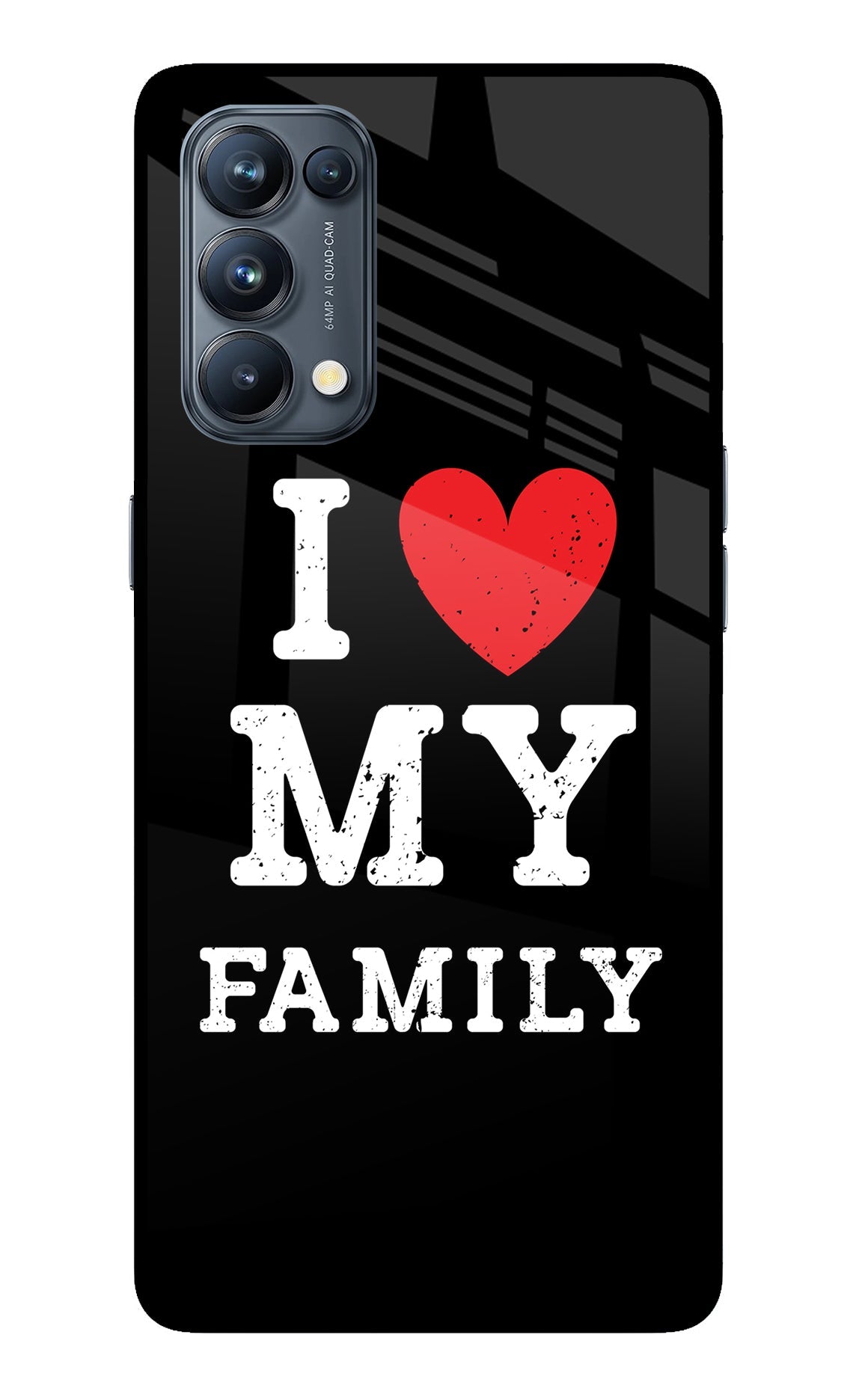 I Love My Family Oppo Reno5 Pro 5G Glass Case