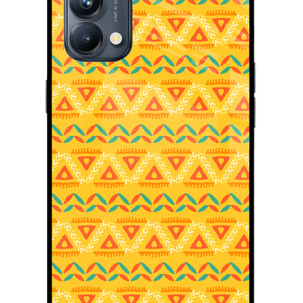 Tribal Pattern Oppo Reno5 Pro 5G Glass Case Back Cover by Casekaro