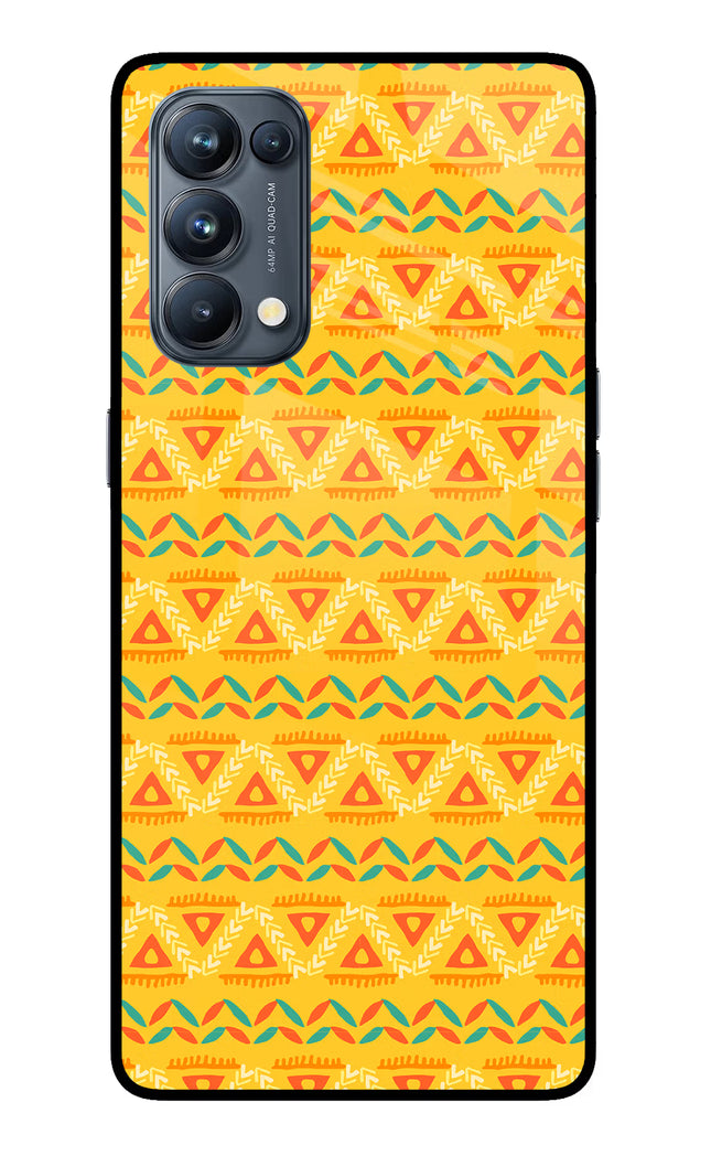 Tribal Pattern Oppo Reno5 Pro 5G Glass Case Back Cover by Casekaro