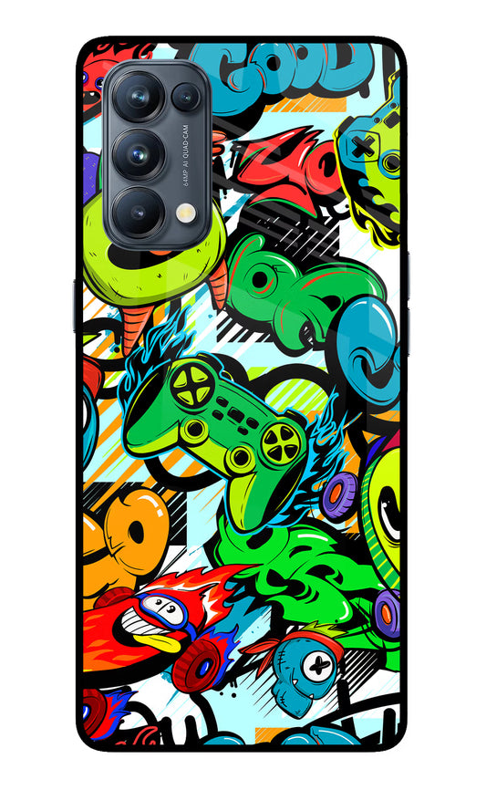 Game Doodle Oppo Reno5 Pro 5G Glass Case