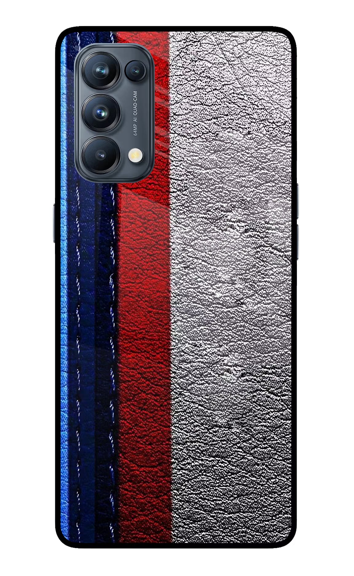BMW Stripes Oppo Reno5 Pro 5G Glass Case Back Cover by Casekaro