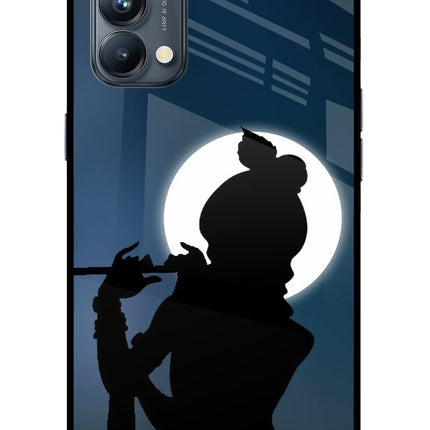 Shri Krishna Silhouette Oppo Reno5 Pro 5G Glass Case Back Cover by Casekaro