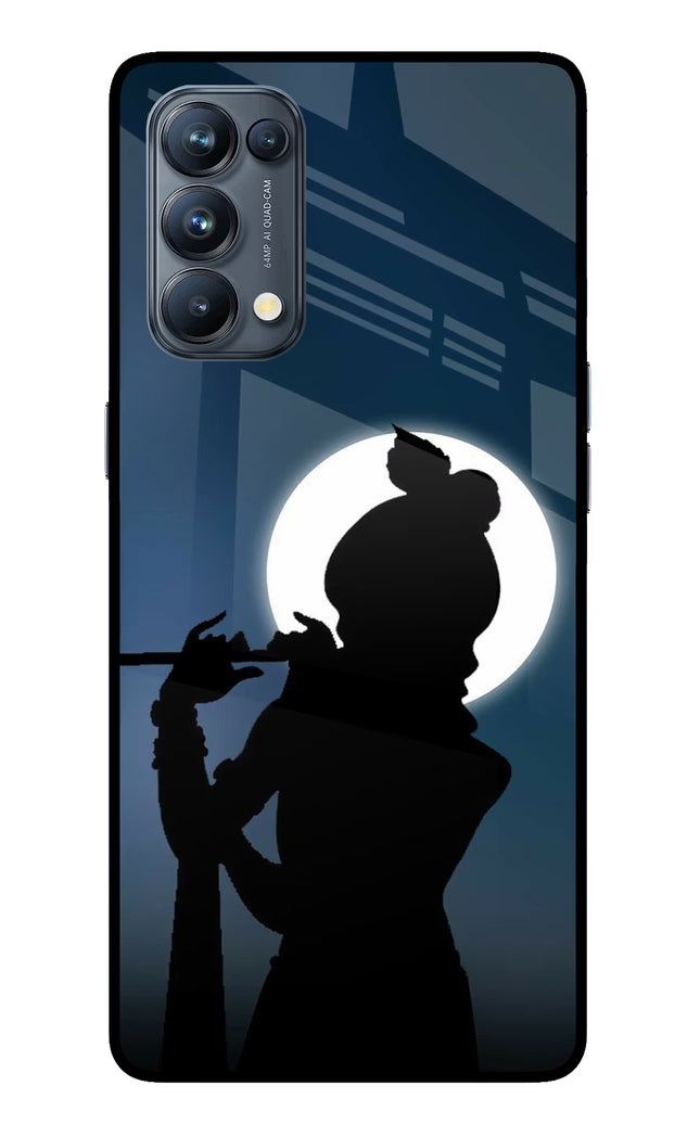 Shri Krishna Silhouette Oppo Reno5 Pro 5G Glass Case Back Cover by Casekaro