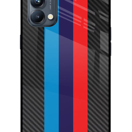BMW Stripes Pattern Oppo Reno5 Pro 5G Glass Case Back Cover by Casekaro