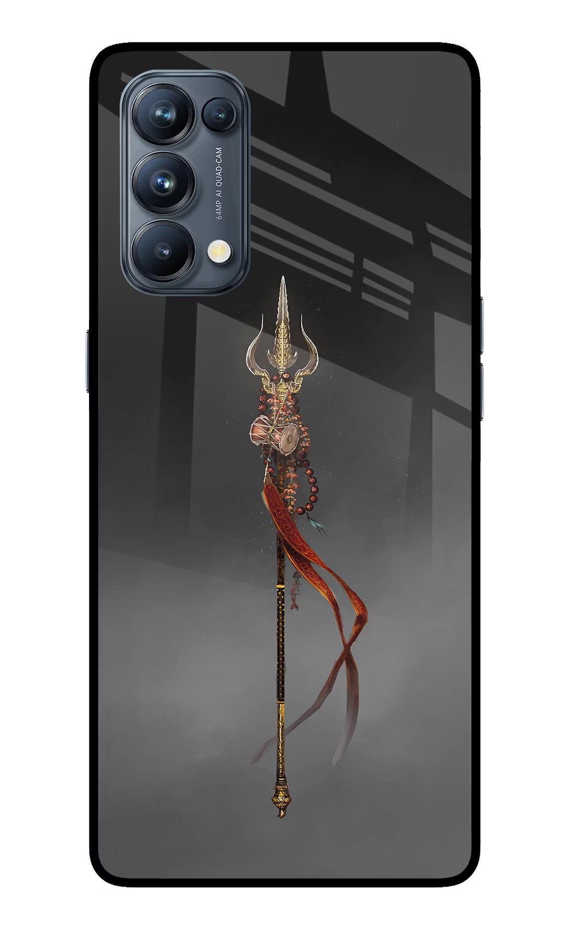 Shiv Trishul Oppo Reno5 Pro 5G Glass Case Back Cover by Casekaro