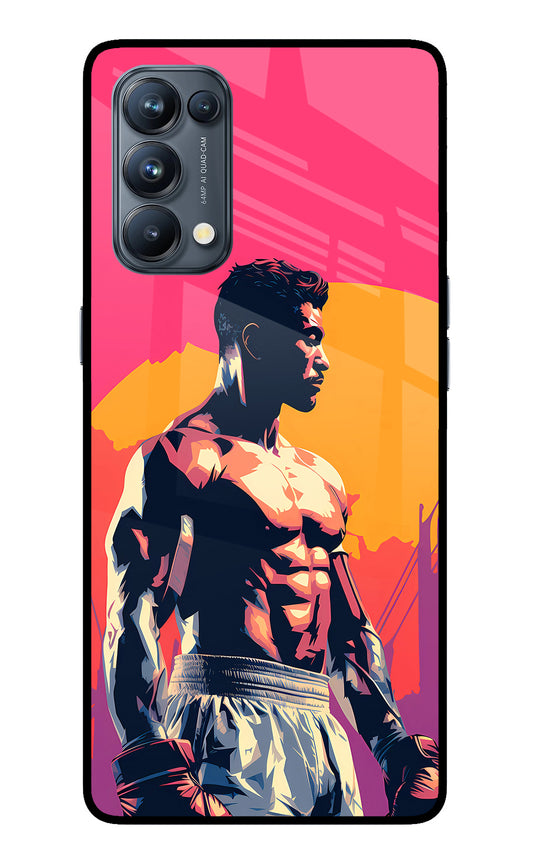 Sunset Warrior (AI Generated) Oppo Reno5 Pro 5G Glass Case