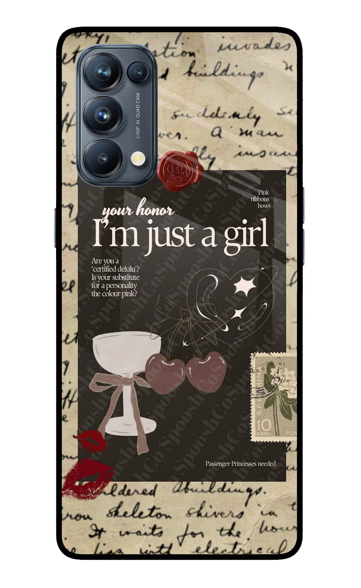 I am just a girl Oppo Reno5 Pro 5G Glass Case Back Cover by Casekaro