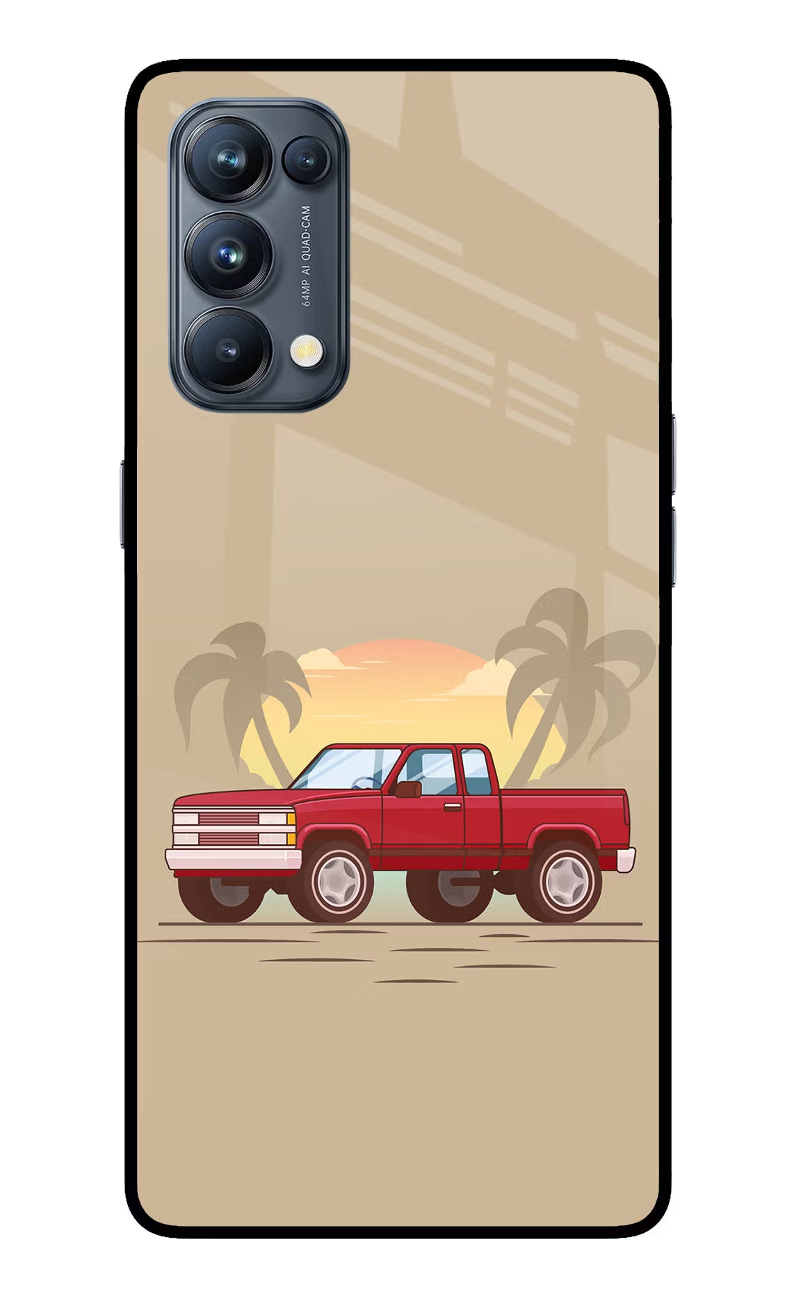 Desert Classic Drive Oppo Reno5 Pro 5G Glass Case Back Cover by Casekaro