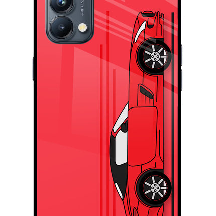 Red Velocity Oppo Reno5 Pro 5G Glass Case Back Cover by Casekaro