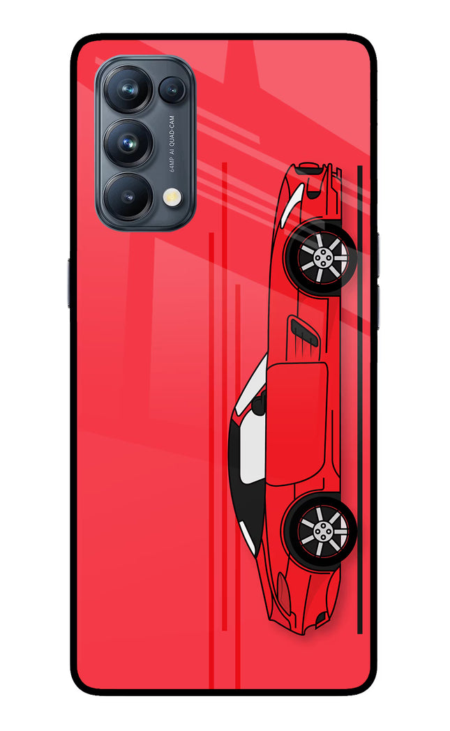 Red Velocity Oppo Reno5 Pro 5G Glass Case Back Cover by Casekaro