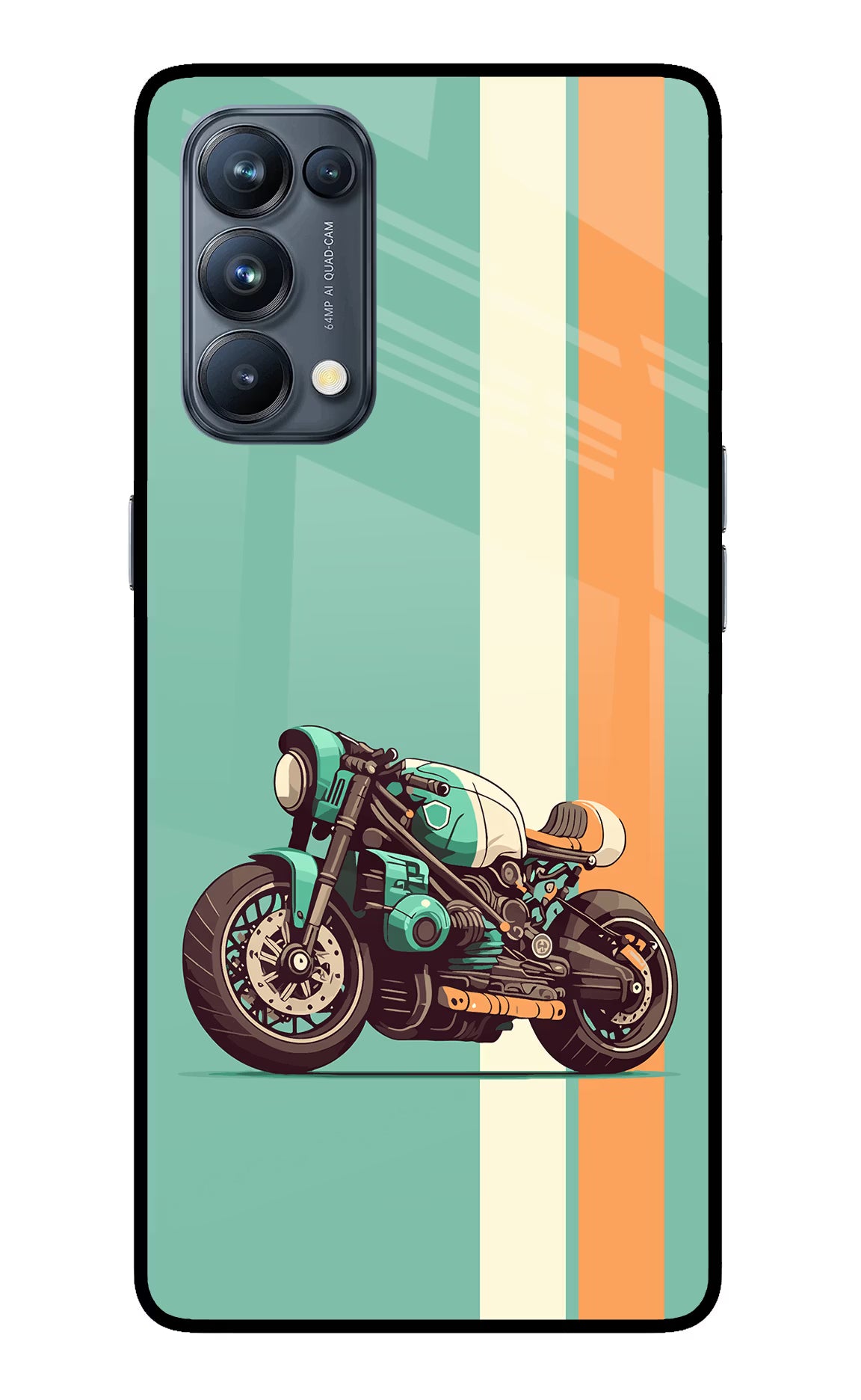 Striped Moto Drift Oppo Reno5 Pro 5G Glass Case