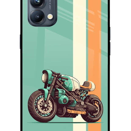 Striped Moto Drift Oppo Reno5 Pro 5G Glass Case Back Cover by Casekaro