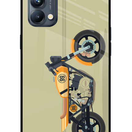Vertical Speedster Oppo Reno5 Pro 5G Glass Case Back Cover by Casekaro