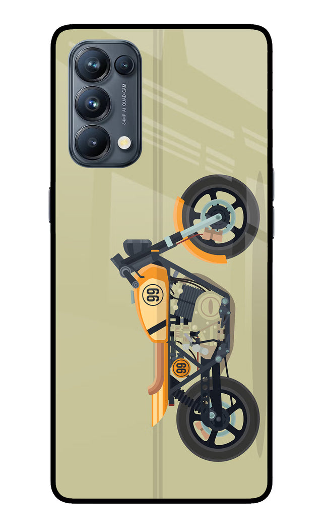Vertical Speedster Oppo Reno5 Pro 5G Glass Case Back Cover by Casekaro