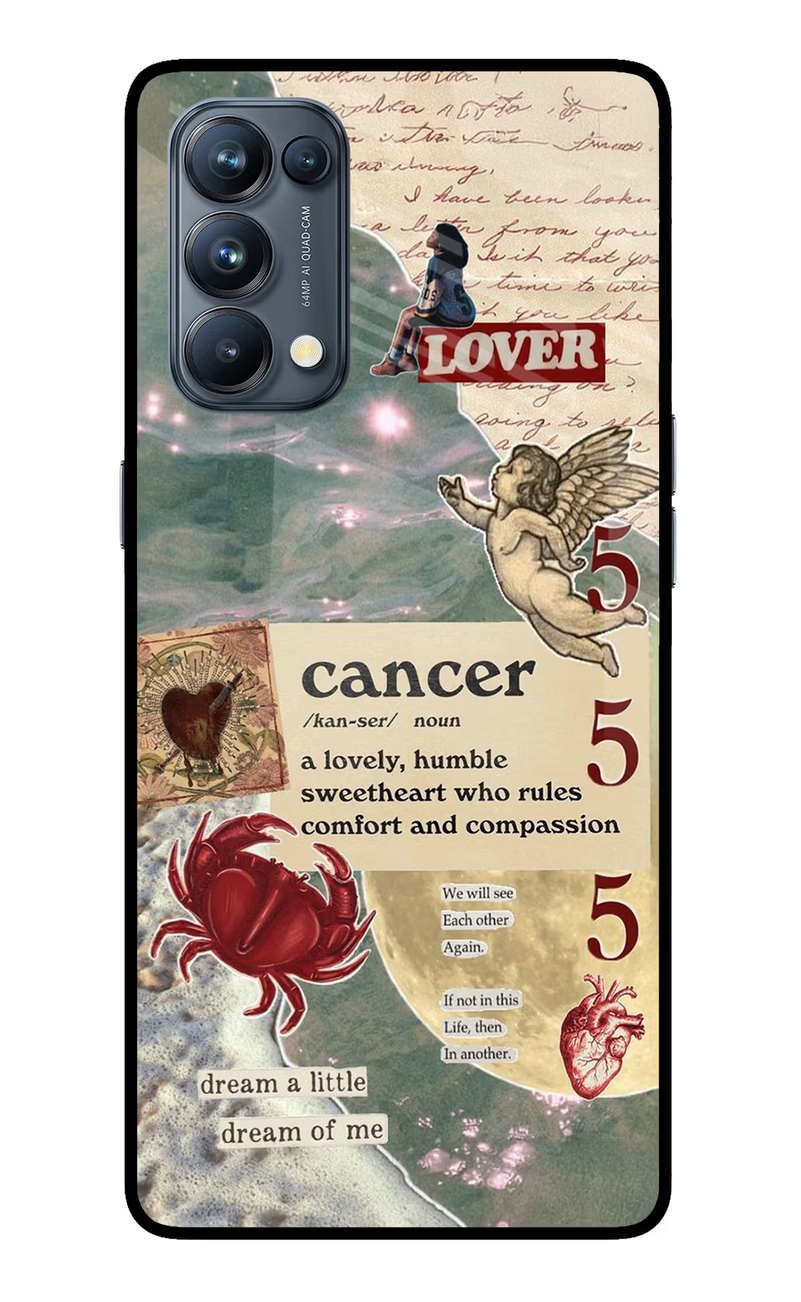 Cancer Zodiac Oppo Reno5 Pro 5G Glass Case