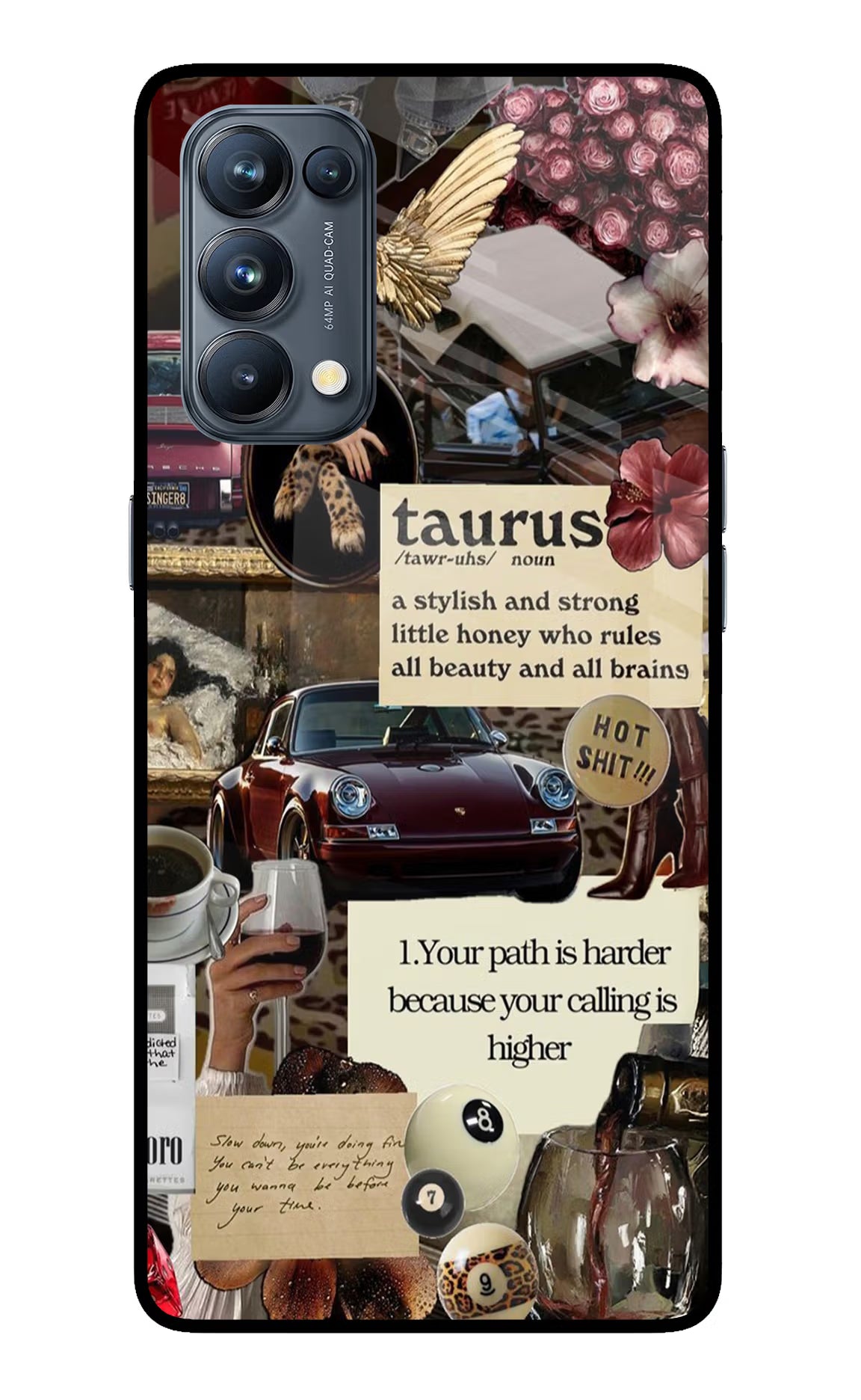 Taurus Zodiac Oppo Reno5 Pro 5G Glass Case Back Cover by Casekaro