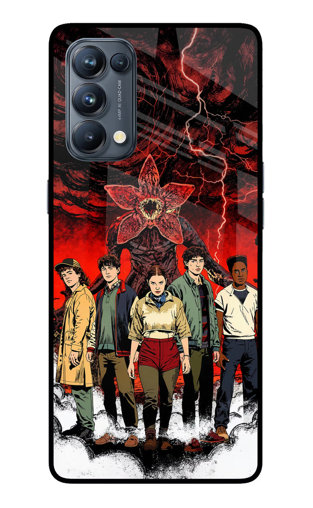 Ordinary Things Characters Oppo Reno5 Pro 5G Glass Case Back Cover by Casekaro