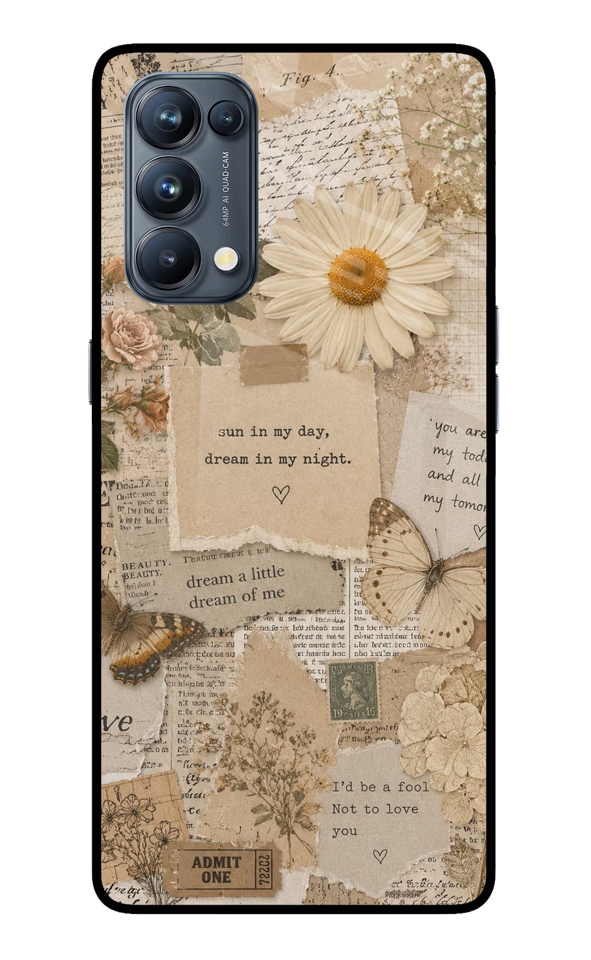 Vintage case Oppo Reno5 Pro 5G Glass Case Back Cover by Casekaro