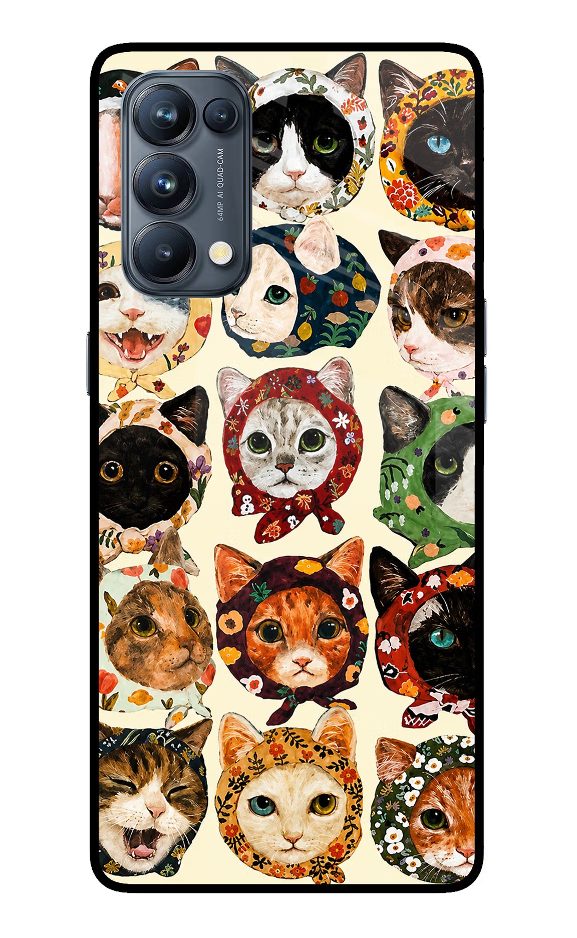 Cool Cat Oppo Reno5 Pro 5G Glass Case
