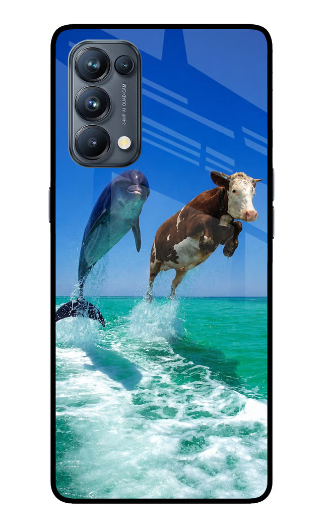 Dolphin vs Cow Oppo Reno5 Pro 5G Glass Case