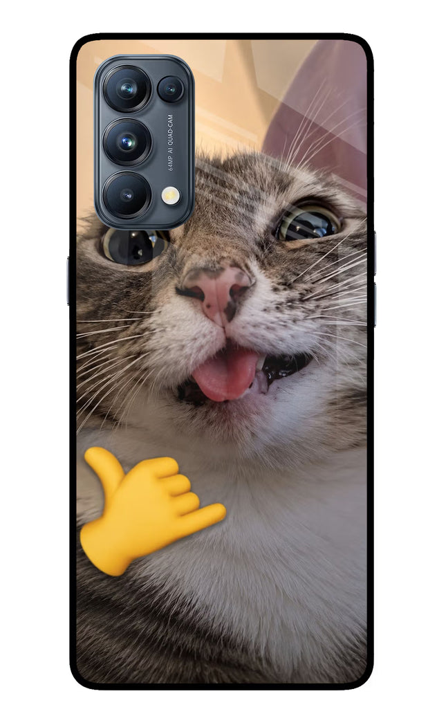 Silly Cat Call Oppo Reno5 Pro 5G Glass Case