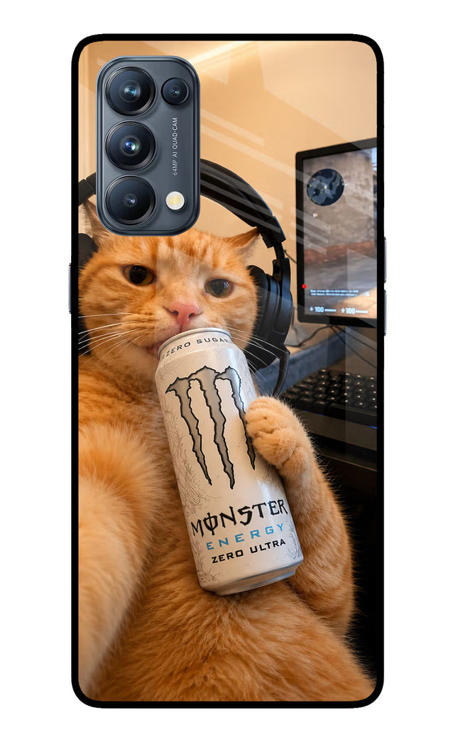 Gamer Cat Energy Oppo Reno5 Pro 5G Glass Case